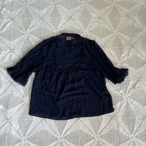 Vintage juicy couture Navy Blue Blouse with Laila embroidered details